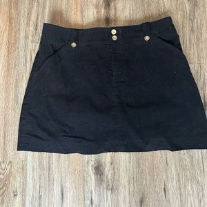 Lilly Pulitzer Black Corduroy Mini Skirt, gold detail